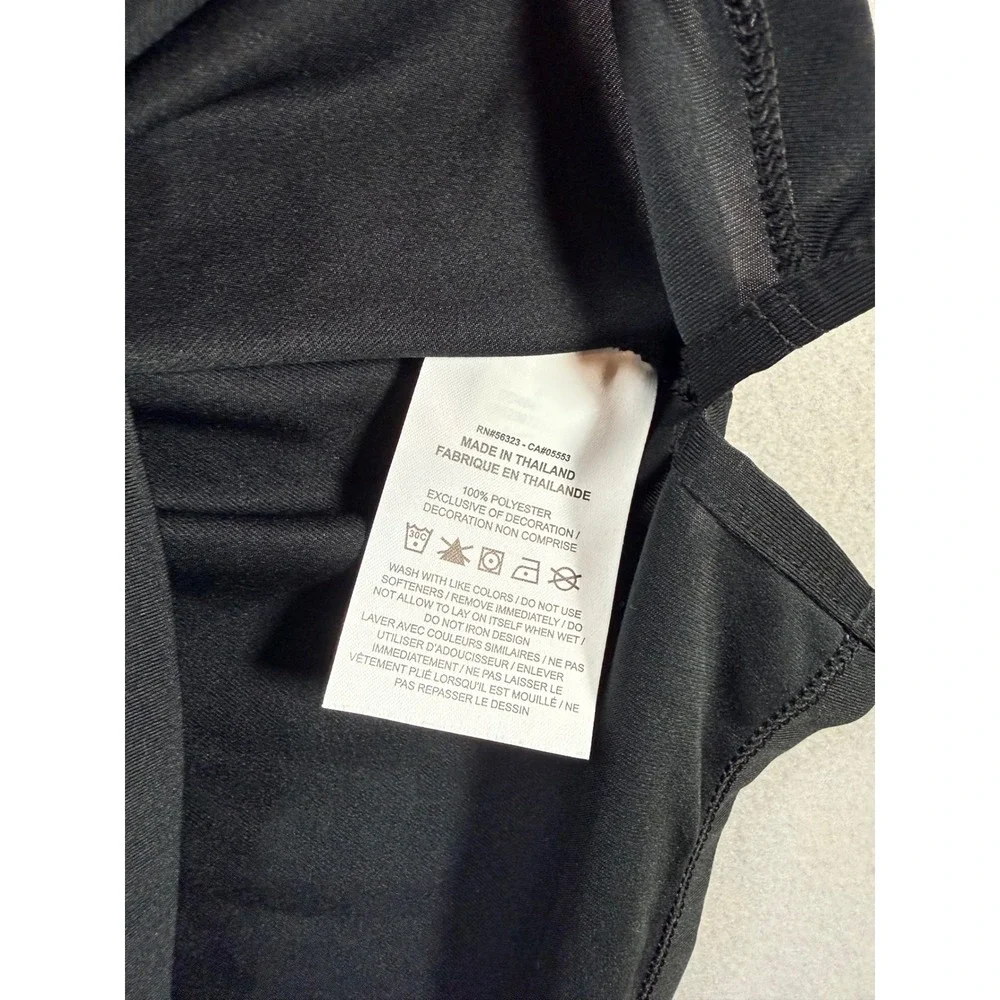Nike Womens Black T-Back Adjustable Strap Activewear Tank Top Swoosh Logo